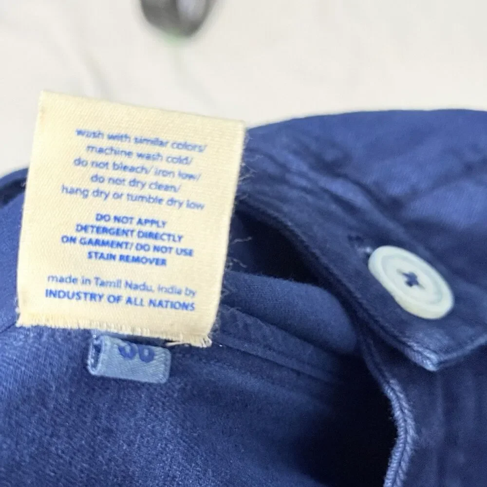 Industry Of All Nations Men’s Indigo 12 Chino Organic Cotton Pants 36 NWT